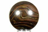 Polished Tiger Iron Stromatolite Sphere - Billion Years #362908-1